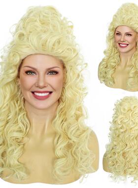 欧美复古高颅顶蓬松长卷多莉·帕顿Dolly Parton化纤头套 跨境wig