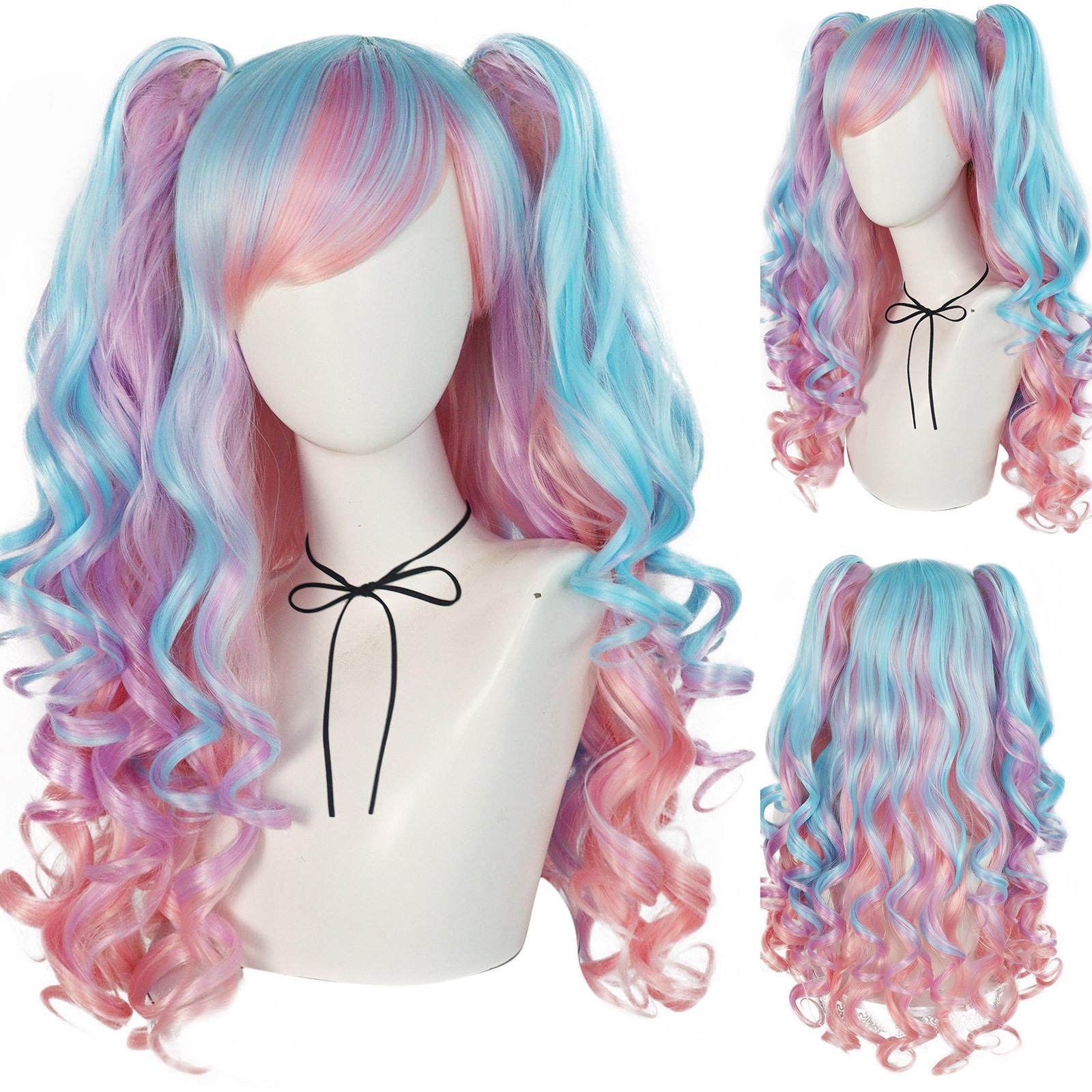 cosplay动漫假发彩色洛丽塔可爱lolita萝莉双马尾虎口夹长卷发,模玩/动漫/周边/娃圈三坑/桌游,聚会装饰假发,淘宝优惠券,粉丝福利购,淘宝优惠卷