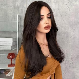 订货新款 欧美跨境前额手织假发女长发卷发58cm蕾丝假发套23inch