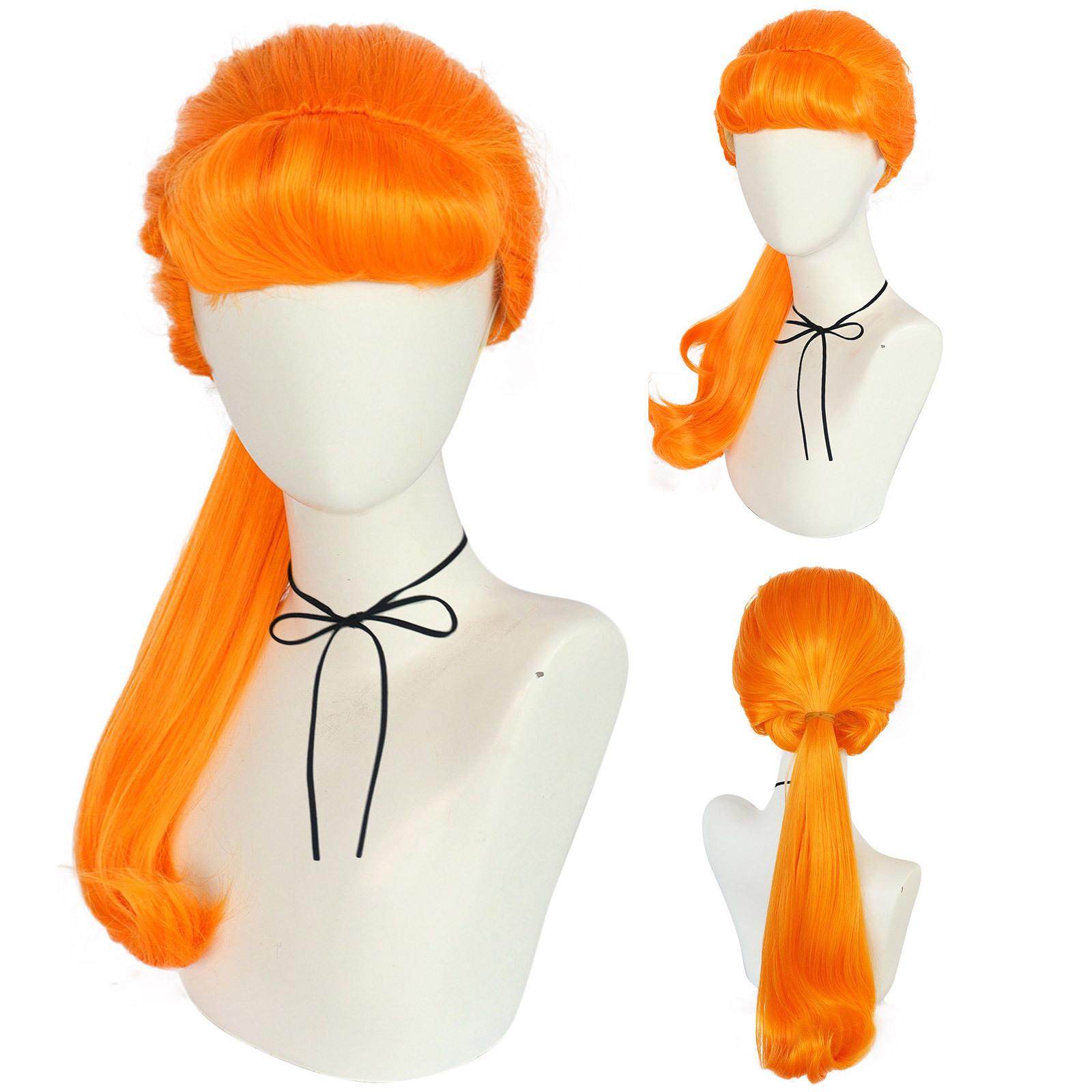 欧美范 假发女 橘色空气刘海马尾长发 演出假发,模玩/动漫/周边/娃圈三坑/桌游,聚会装饰假发,淘宝优惠券,粉丝福利购,淘宝优惠卷