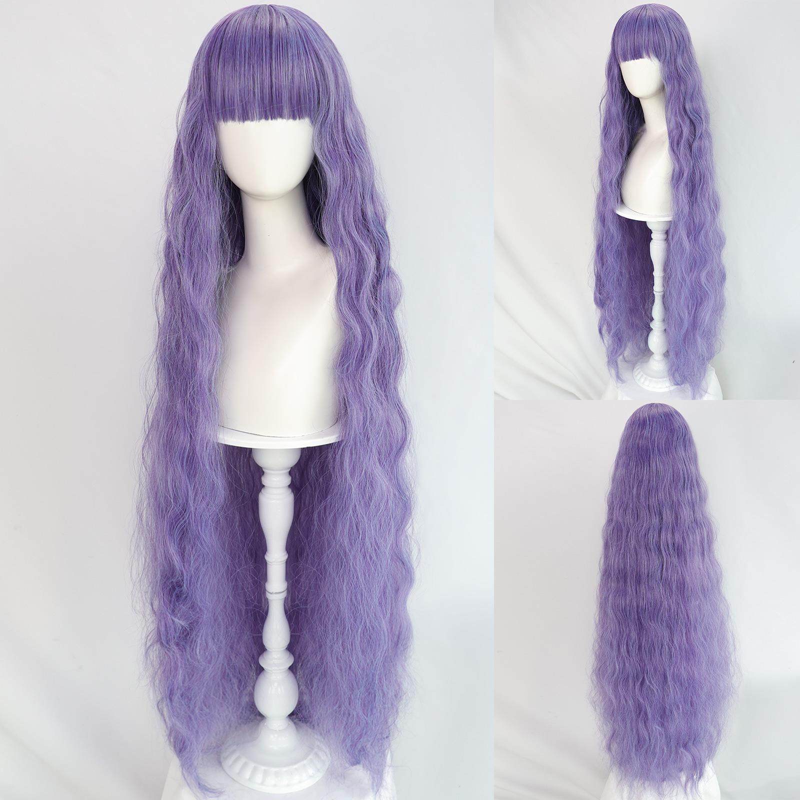 奇蛋物语 芙丽尔 cos假发 lolita 洛丽塔 蓝紫色网红蛋卷长假发