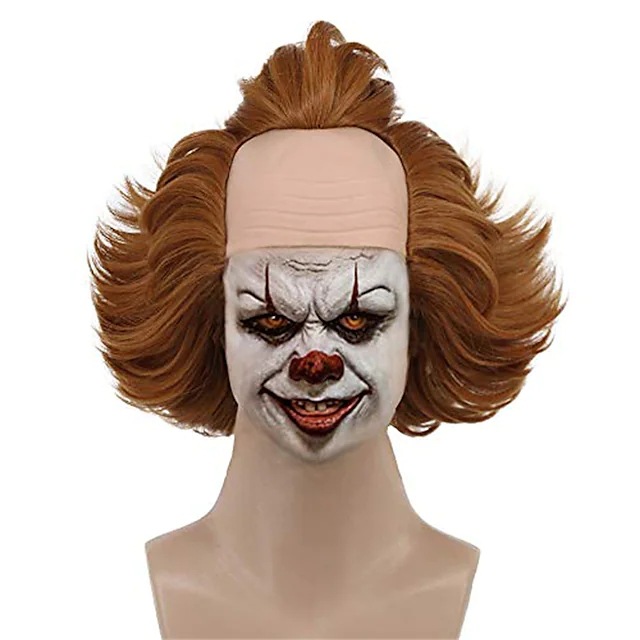 欧美动漫小丑回魂pennywise周边恐怖假发万圣节面具头套Cosplay
