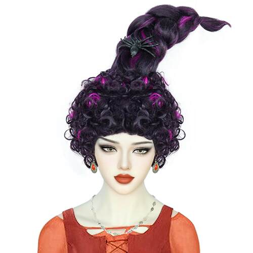 安格 《女巫也疯狂》Hocus Pocus 冲天粗辫子 角色 万圣节cos假发