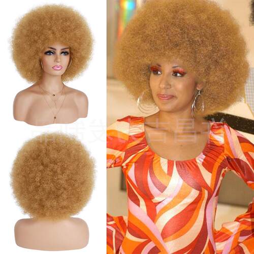 35种颜色现货秒发非洲女士假发头套 Afro Wig蓬松小卷爆炸头