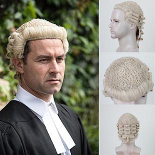 cos假发法官律师帽 欧美假发复古舞会派对演出化纤假发全头套wig