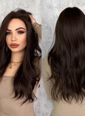 定制前额手织蕾丝假发长卷发58cm自然蓬松高弹玫瑰力内网 23INCH