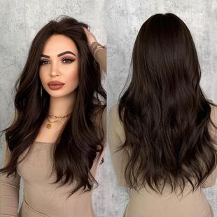 定制前额手织蕾丝假发长卷发58cm自然蓬松高弹玫瑰力内网 23INCH