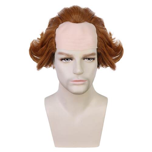 小丑回魂pennywise周边恐怖秃顶棕色假发万圣节面具头套 cos假发