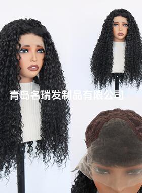 加长款70cm外贸出口前蕾丝假发 Afro kinky curly 13x4 lace