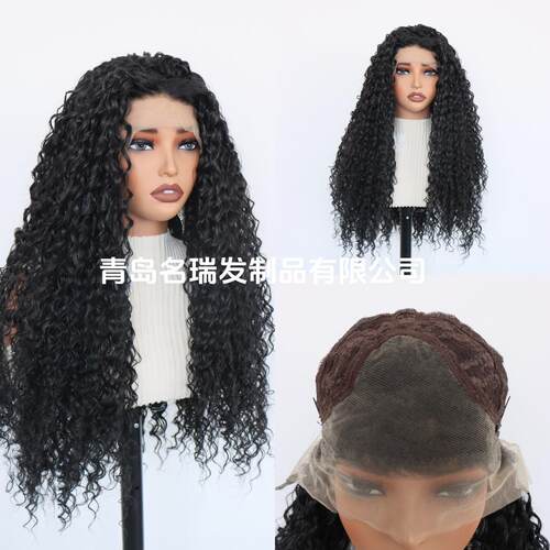 加长款70cm外贸出口前蕾丝假发 Afro kinky curly 13x4 lace
