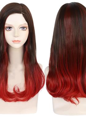 复联银河护卫队卡魔拉 Gamora加美拉长卷渐变色cos假发