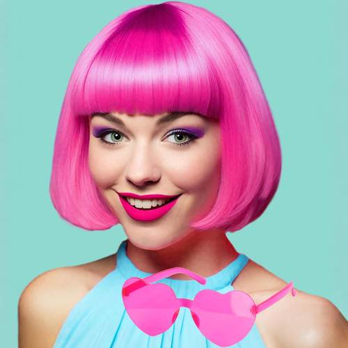 跨境欧美外贸假发 彩色BoBo假发齐刘海短直发hair wig现货