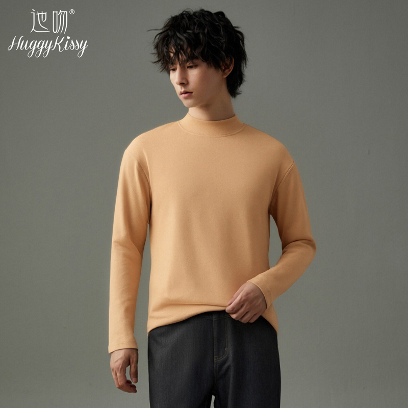HuggyKissy男士双面德绒打底衫
