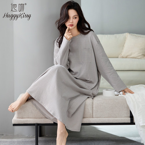 HuggyKissy2025舒适宽松睡裙女