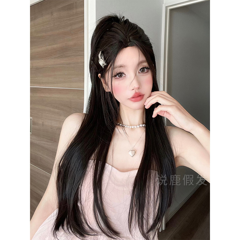 说鹿网红自然齐刘海假发