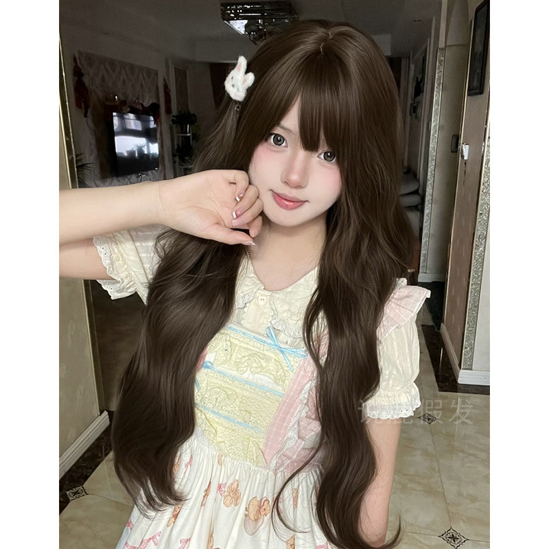 说鹿假发女长卷发lolita逼真韩系刘海蛋卷假发全头套式假发