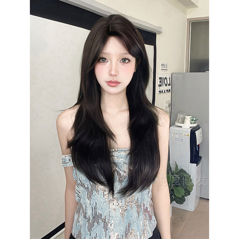 说鹿假发新款女长直发刘海假发全头套网红主播全头套假发