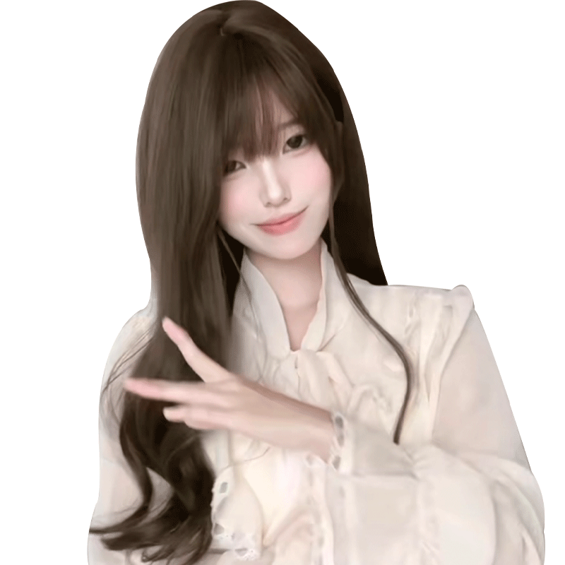 说鹿假发女长发长卷发圆脸lolita自然长卷发冰冷心事同款卷假发