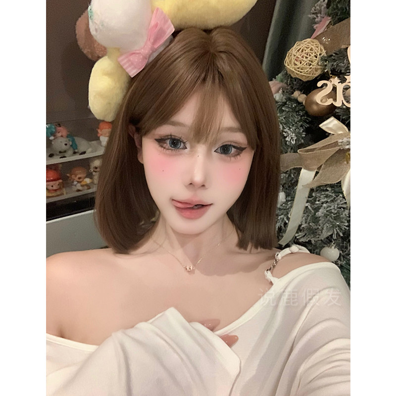 说鹿假发新款女落肩短发修饰脸型网红自然jk少女日常假发