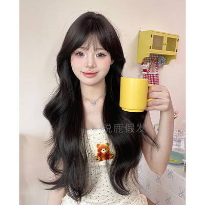 说鹿假发女长发大波浪长卷发lolita逼真空气刘海假发全头套式假发