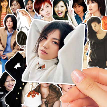 孙燕姿单人防水贴纸ins风装饰贴画diy水杯笔记本电脑手账行李箱贴