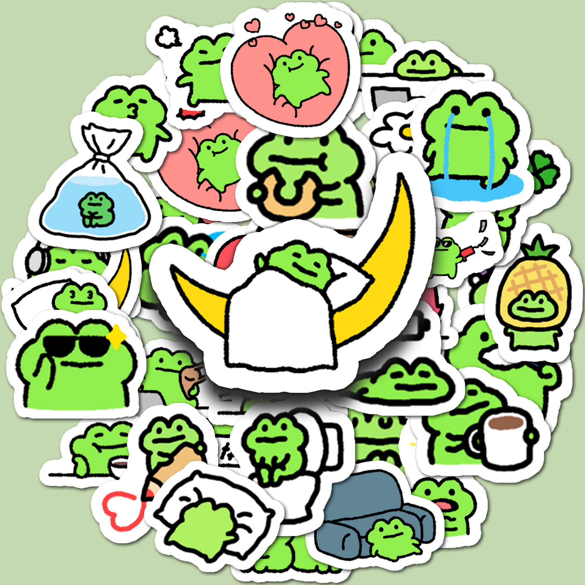 可爱有趣小动物绿色青蛙贴纸粘贴桌面信封礼物简约贴diy手账贴,文具电教/文化用品/商务用品,贴纸/立体贴纸,淘宝优惠券,粉丝福利购,淘宝优惠卷