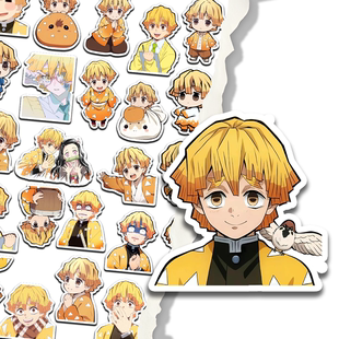 我妻善逸单人定制帅气鬼灭之刃高清爆款定制贴纸周边物料贴画