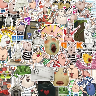 监狱兔贴纸可用于手机壳笔记本手账桌面行李箱等装饰自粘贴搞笑