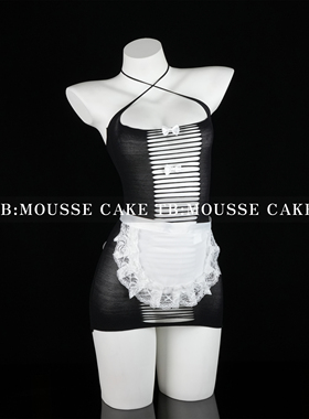 性感纯欲镂空透视可撕破网衣女仆裙cos角色扮演约会制服晴趣qqny