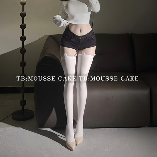性感甜美立体兔耳过膝天鹅绒过膝勒肉半截袜情侣约会制服晴趣qqny