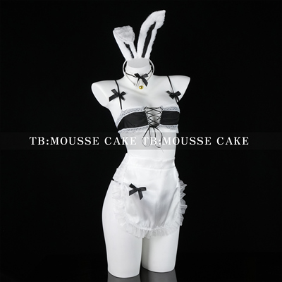 性感纯欲系带抹胸兔女郎女仆裙cos角色扮演女佣约会制服晴趣qqny