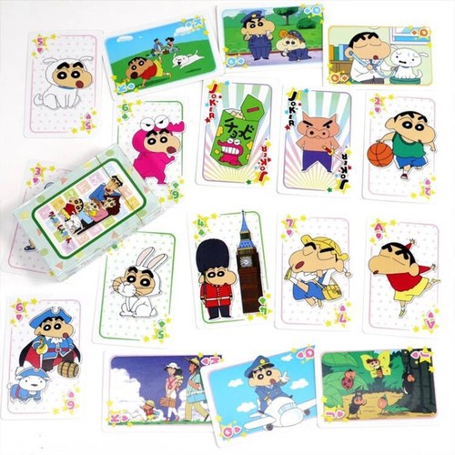 54张不重复蜡笔小新二次元高颜值扑克牌高清图案卡牌便携版纸牌