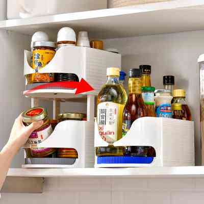 厨房多功能可旋转调味品调料专用收纳置物架转角圆形架子橱柜转盘