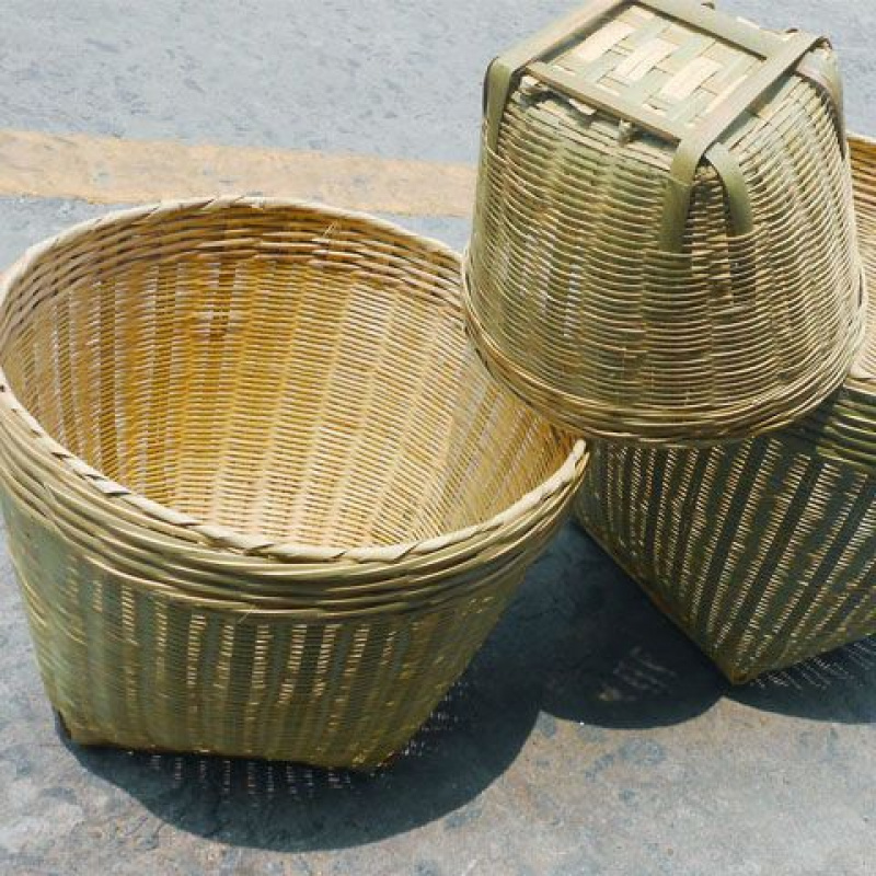 竹编箩筐竹筐竹篮子圆形大号淘米
