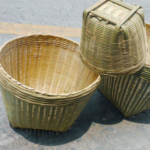 竹编箩筐竹筐竹篮子圆形大号淘米