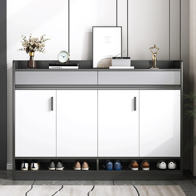 鞋柜家用门口室内带挂衣架一体储