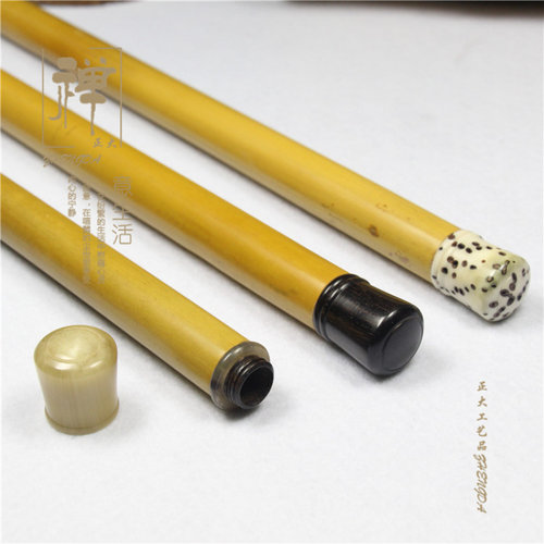 正大天然黄竹镶牛角菩提黑檀木长