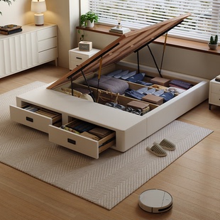 Casa Relax无床头全实木榻榻米齐边尾抽床松木静音排骨架定制尺寸