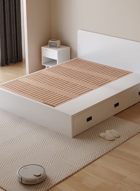 Casa Relax实木床头全实木榻榻米侧抽储物床榉木静音排骨架可定制