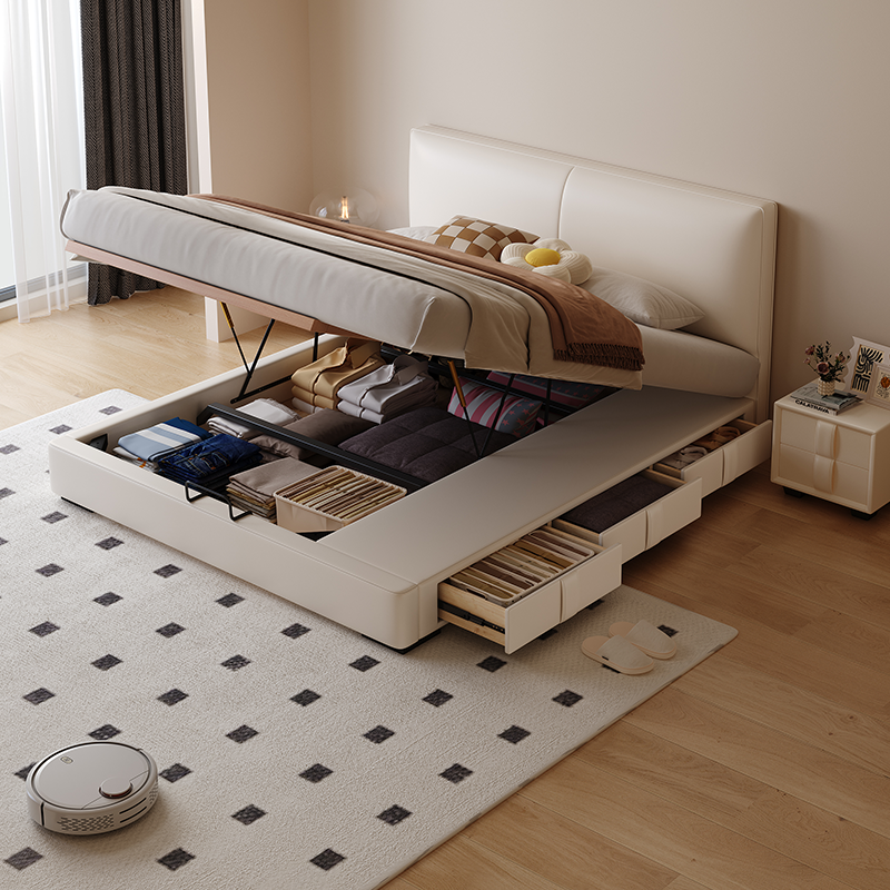 Casa Relax薄床头箱体储物床小户型实木榻榻米带抽屉式榉木排骨架,住宅家具,实木床,淘宝优惠券,粉丝福利购,淘宝优惠卷