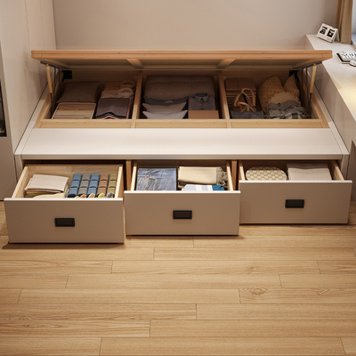 Casa Relax无床头全榉木榻榻米侧抽侧压储物床榉木排骨架定制尺寸