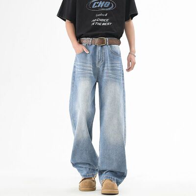 吾一白awhite美式高街直筒牛仔裤