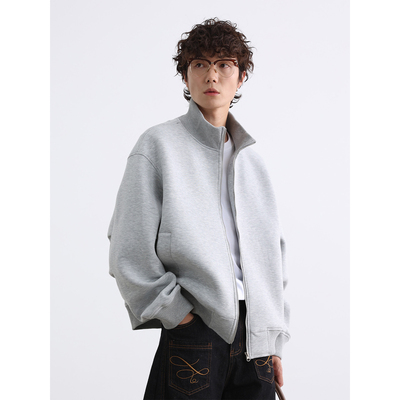 吾一白awhite宽松空气层立领夹克