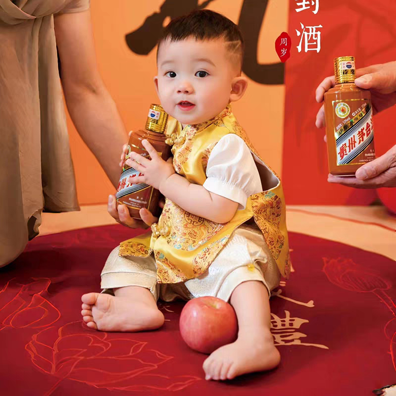 周岁礼服男宝宝抓周唐装中式婴儿童夏季秋季百天生日宴衣服中国风