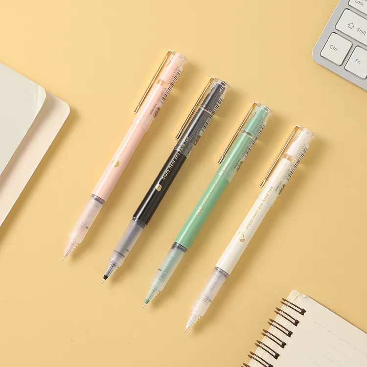 晨光好好玩软胶直液式大容量中性笔0.5mm黑色学生用刷题顺滑57917