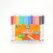 晨光快乐画CARIOCA食品级软头水彩笔12色儿童可水洗画画笔P901E8