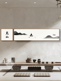 尖山新中式茶室装饰画客厅书房办公室壁挂画实德壁画禅宗书画
