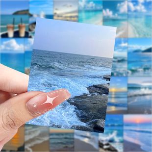 63张海边氛围感贴纸唯美旅游风景装饰手机壳笔记本电脑防水贴画