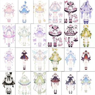 63张oc服设贴纸ins风高颜值卡通可爱装饰手机壳笔记本防水贴画diy