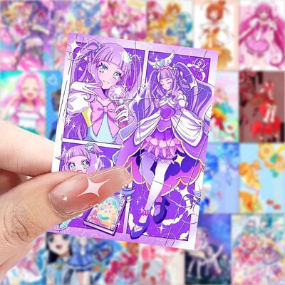 63张光之美少女贴纸卡通可爱高颜值女孩儿童装饰行李箱防水贴画